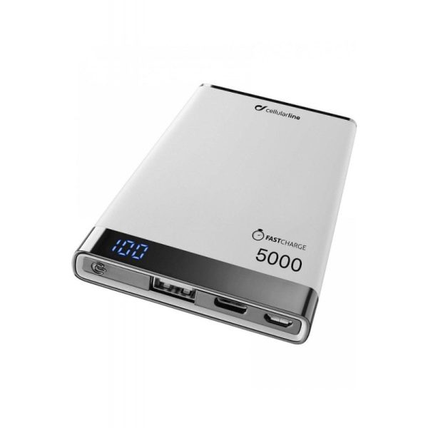 CellularLine Prenosna baterija PowerBank MANTA 5.000, USB-C White Bela