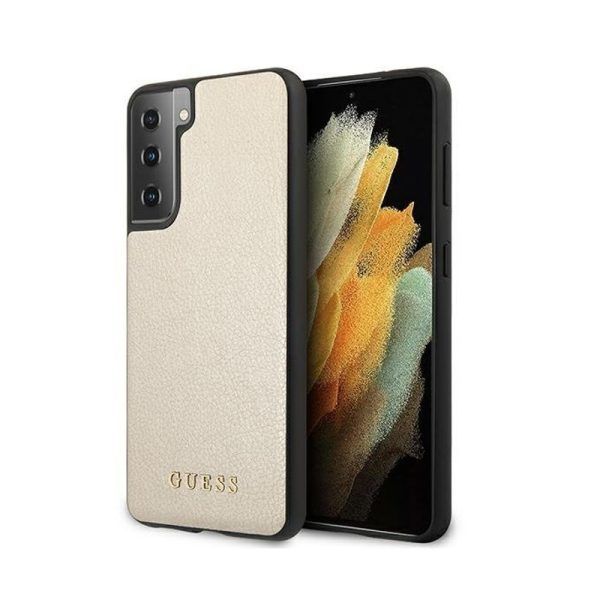 Ovitek GUESS Glitter Vintage Logo Samsung S21 Zlata
