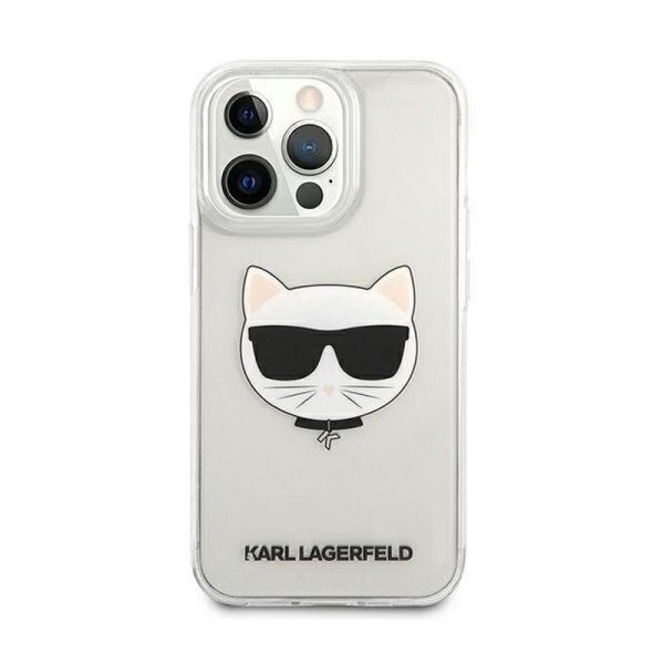 Ovitek Karl Lagerfeld iPhone 13 Pro Choupette Head Transparent Prozoren