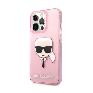 Ovitek Karl Lagerfeld iPhone 13 Pro Glitter Karl`s Pink Roza