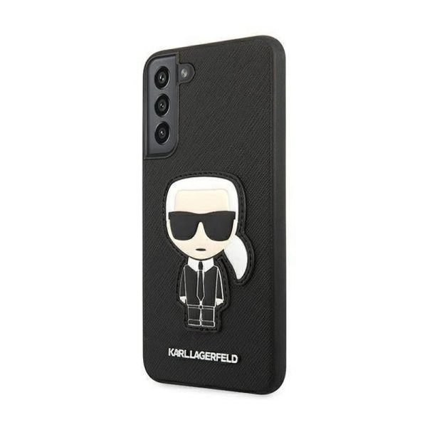 Ovitek Karl Lagerfeld Samsung S22 Saffiano Ikonik Karl`s Patch črna