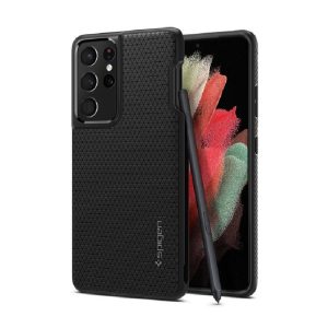 Ovitek Spigen Liquid Air Pen za Samsung Galaxy S21 Ultra Matte Black Črna