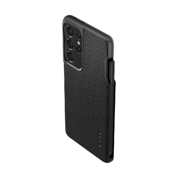 Ovitek Spigen Liquid Air Pen za Samsung Galaxy S21 Ultra Matte Black Črna