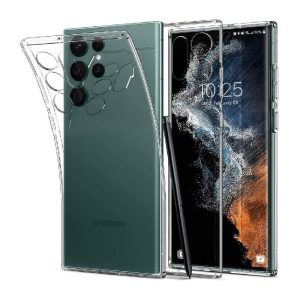 Ovitek Spigen Liquid Crystal Clear za Samsung Galaxy S22 Ultra - prozoren