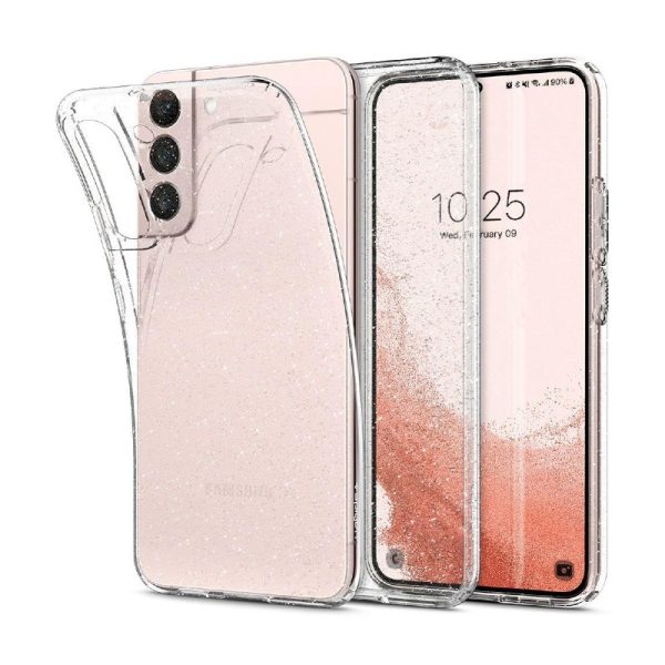 Ovitek Spigen Liquid Glitter Crystal za Samsung Galaxy S22 - prozoren