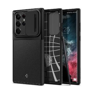 Ovitek Spigen Optik Armor za Samsung Galaxy S22 Ultra Black Črna
