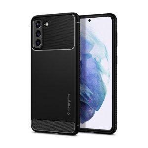 Ovitek Spigen Rugged Armor za Samsung Galaxy S21 Matte Black Črna