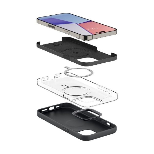 Ovitek Spigen Silicone Fit MagSafe iPhone 14 Pro Max Black Črna