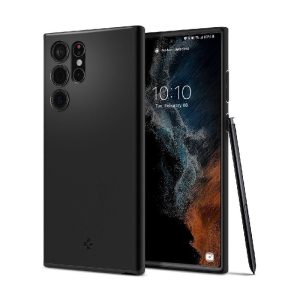 Ovitek Spigen Thin Fit za Samsung Galaxy S22 Ultra Black Črna