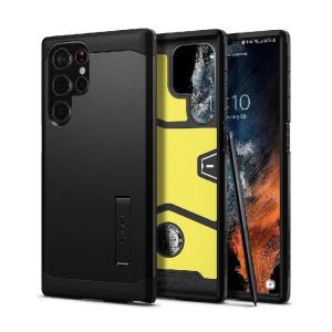 Ovitek Spigen Tough Armor za Samsung Galaxy S22 Ultra Black Črna