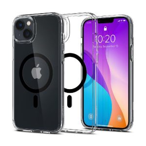 Ovitek Spigen Ultra Hybrid MagSafe Black iPhone 14 Plus Prozoren