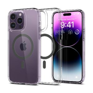 Ovitek Spigen Ultra Hybrid MagSafe Graphite iPhone 14 Pro Prozoren
