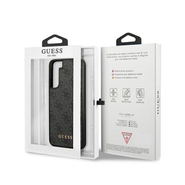 Ovitek GUESS GUHCS22MG4GFGR Samsung S22+ Siv z zlatim logotipom