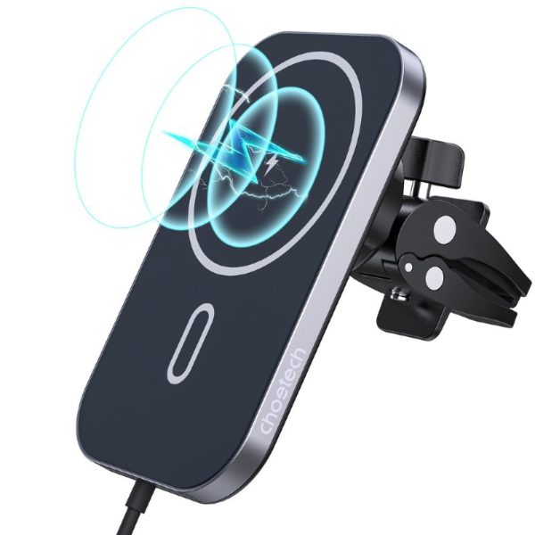 Choetech avtonosilec in polnilec z magnetno tehnologijo QI Charger 15W Črn