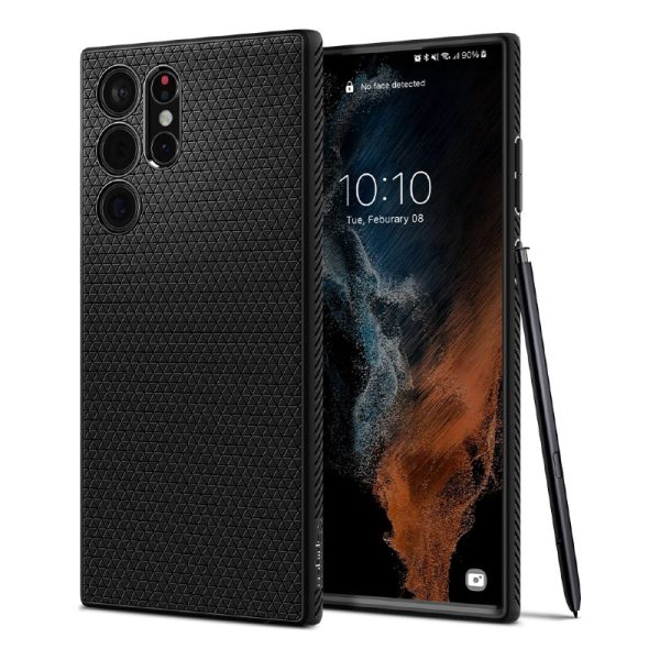 Ovitek Spigen Liquid Air za Samsung Galaxy S22 Ultra Matte Black