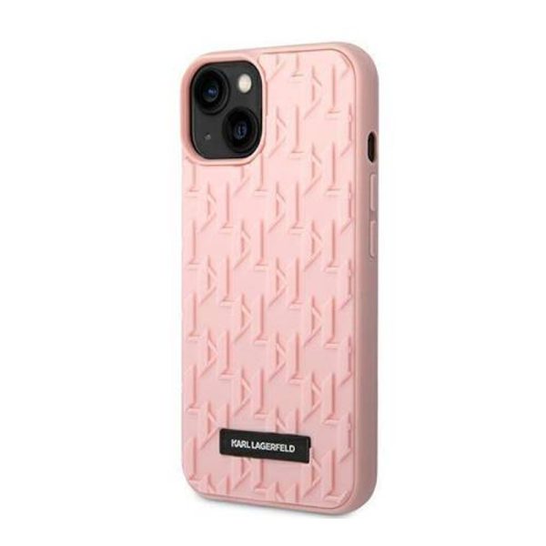 Ovitek Karl Lagerfeld iPhone 14 3D Monogram Pink