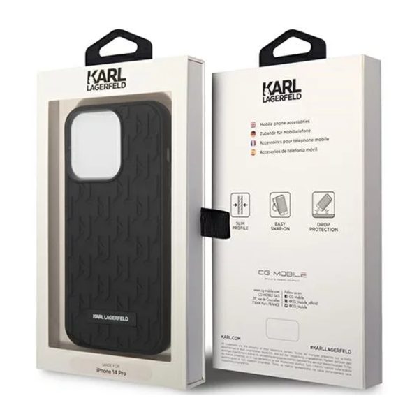 Ovitek Karl Lagerfeld iPhone 14 Pro Max 3D Monogram črna