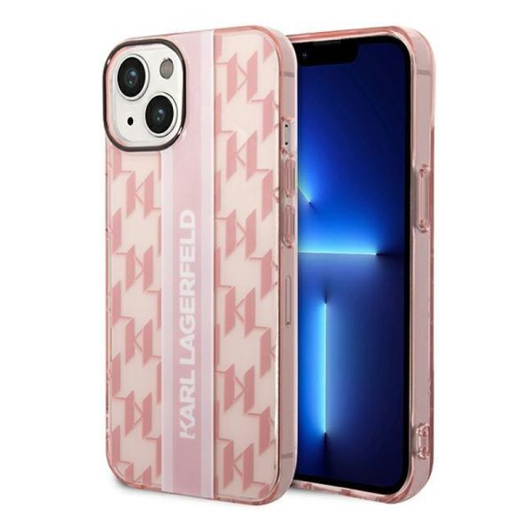 Ovitek Karl Lagerfeld iPhone 14 Pro Mono Vertical Stripe Pink