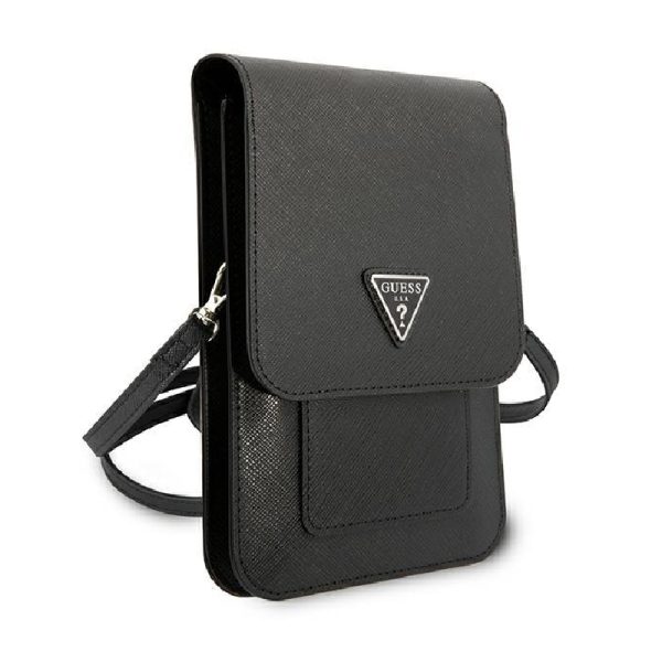 Guess ročna torbica za telefon GUWBSATMBK Saffiano Black