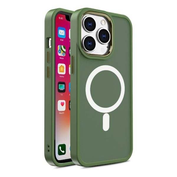 Magnetic prozoren ovitek za iPhone 15 Pro z MagSafe - Green