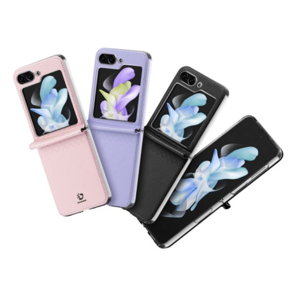 Ovitek Dux Ducis Leather Wallet Back Cover za Galaxy Z Flip 5 - roza