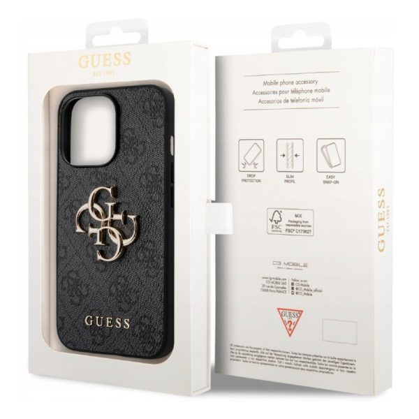 Ovitek Guess 4G Big Metal Logo za Apple iPhone 15 Plus - črna
