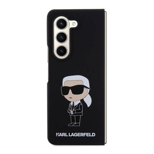 Ovitek Karl Lagerfeld Hardcase Silicone Ikonik za Galaxy Z Fold 5 - črna
