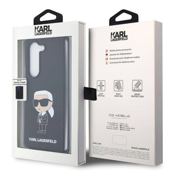 Ovitek Karl Lagerfeld Hardcase Silicone Ikonik za Galaxy Z Fold 5 - črna