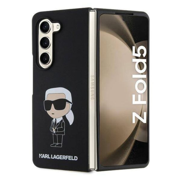 Ovitek Karl Lagerfeld Hardcase Silicone Ikonik za Galaxy Z Fold 5 - črna