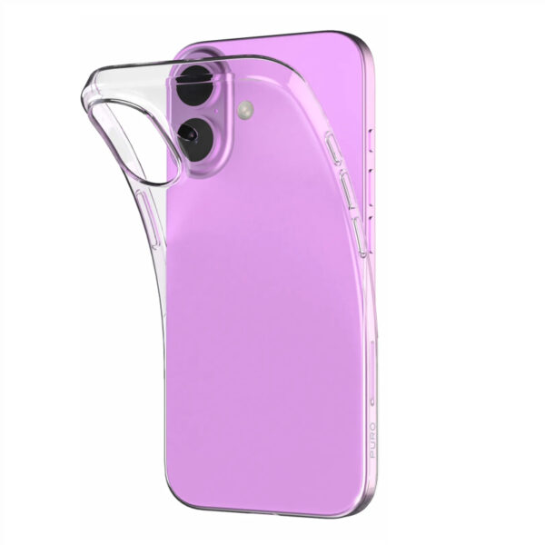 Silikonski ovitek Puro za iPhone 16 Plus Prozoren