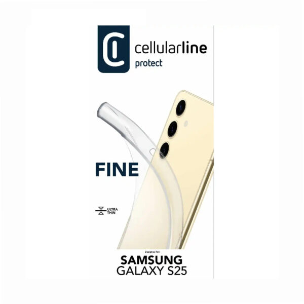 Silikonski ovitek CellularLine FINE za Samsung S25 prozoren