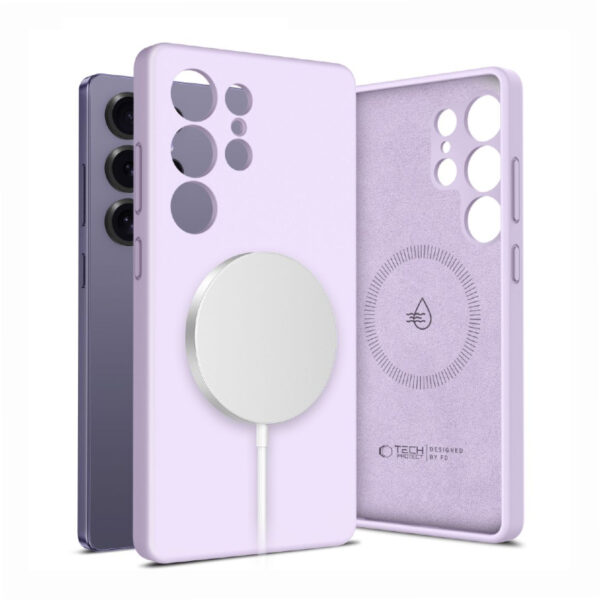 Silikonski ovitek Tech-Protect Liquid Silicone za Samsung S25 Ultra z MagSafe Mauve