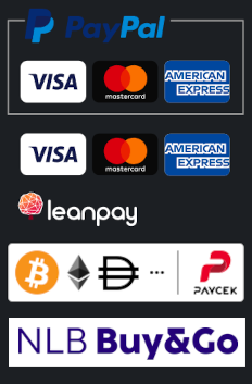 Payment PayPal Visa MasterCard American Express Leanpay PayCek NLB