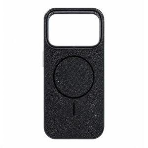 Silikonski ovitek LUXURY z Magsafe za iPhone 17 Pro Max - črn z bleščicami
