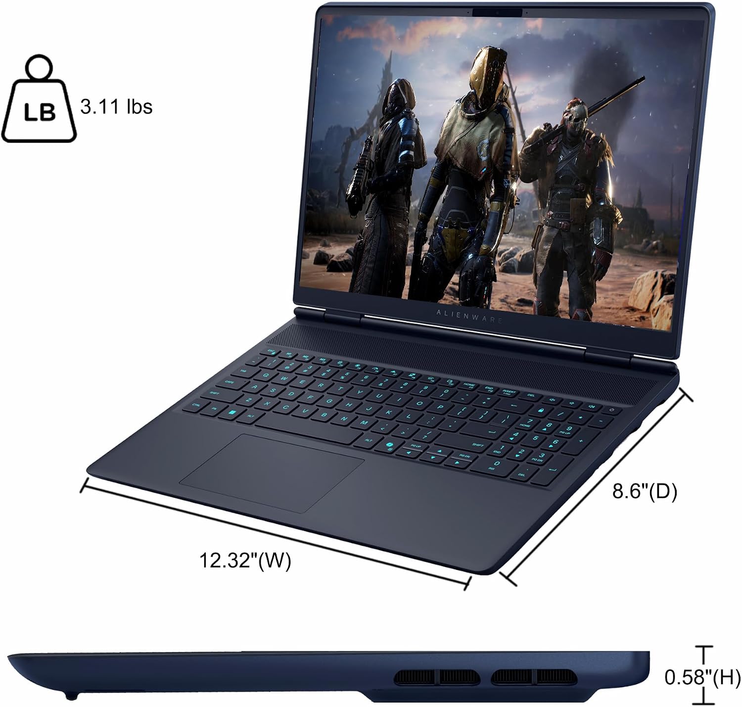 Prenosnik Alienware Dell Alienware 16X Aurora AC16251 / Core Ultra 9 / RTX 5070 Max-Q / RAM 32 GB / 2TB SSD / 16,0″ WQXGA - slika 2
