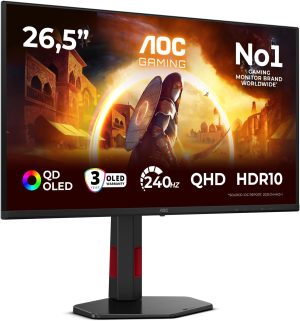 67 3 cm (26 5)  WQHD   2560 x 1440  240 Hz  0 03ms  1500000:1  400 cd m²  178° 178°  Sijajni  2x HDMI  1x DisplayPort  2x USB  1x Audio  1x USB-B