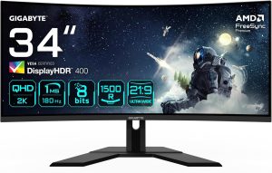 86 36 cm (34)  UWQHD   3440 x 1440  180 Hz  250 cd m2  178° 178°  Matiran