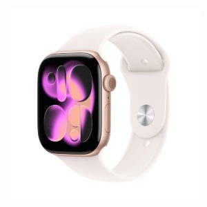 Apple Watch Series 11 46mm GPS Rose Gold Aluminium Case with Light Blush Sport Band – M/L