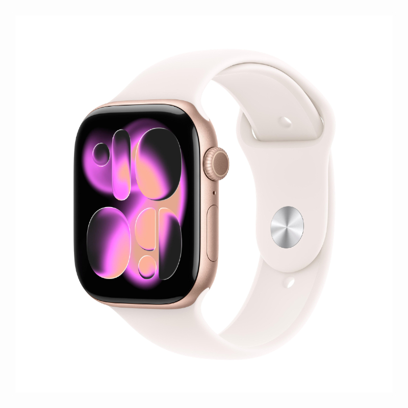 Apple Watch Series 11 46mm GPS Rose Gold Aluminium Case with Light Blush Sport Band – M/L